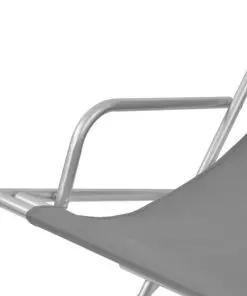 vidaXL Reclining Deck Chairs 2 pcs Steel Grey