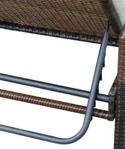 vidaXL Sun Lounger with Cushion Poly Rattan Brown