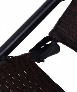 vidaXL Folding Sun Lounger Poly Rattan Brown