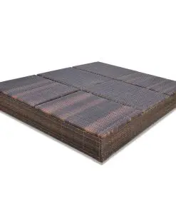 vidaXL Outdoor Lounge Bed with Umbrella Poly Rattan Brown