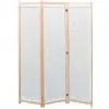 vidaXL 3-Panel Room Divider Cream 120x170x4 cm Fabric