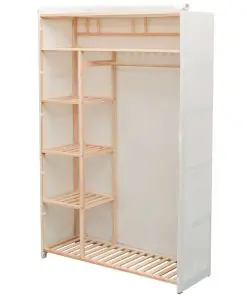 vidaXL Wardrobe Fabric and Pinewood 110x40x170 cm