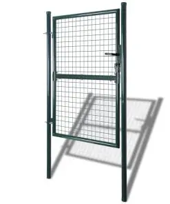 vidaXL Fence Gate Steel 100×250 cm Green