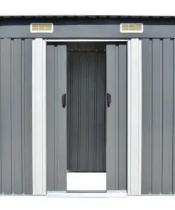 vidaXL Garden Shed Grey Metal