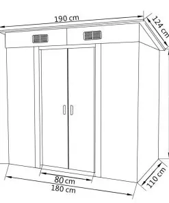 vidaXL Garden Shed Grey Metal