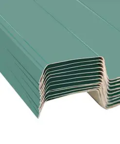 vidaXL Roof Panels 12 pcs Galvanised Steel Green