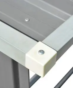 vidaXL Log Storage Shed Galvanised Steel Grey