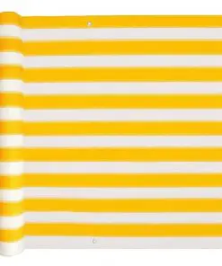 vidaXL Balcony Screen HDPE 90×600 cm Yellow and White