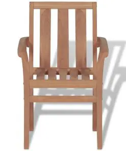 vidaXL Stackable Garden Chairs 2 pcs Solid Teak Wood