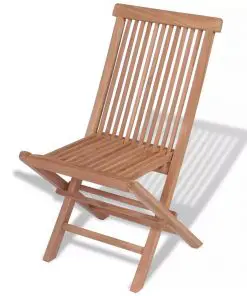 vidaXL 9 Piece Outdoor Dining Set with Folding Chairs Solid Teak Wood