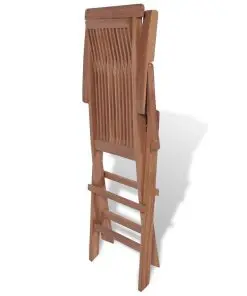 vidaXL 9 Piece Outdoor Dining Set with Folding Chairs Solid Teak Wood