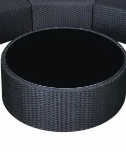 vidaXL 6 Piece Garden Lounge Set with Cushions Poly Rattan Black