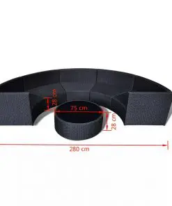 vidaXL 6 Piece Garden Lounge Set with Cushions Poly Rattan Black