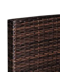 vidaXL 10 Piece Garden Lounge Set with Cushions Poly Rattan Brown