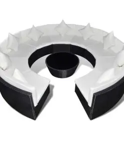 vidaXL 10 Piece Garden Lounge Set with Cushions Poly Rattan Black