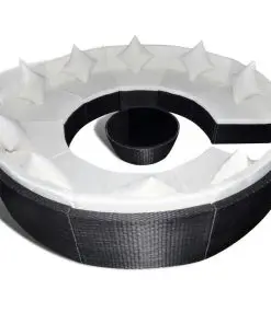 vidaXL 10 Piece Garden Lounge Set with Cushions Poly Rattan Black