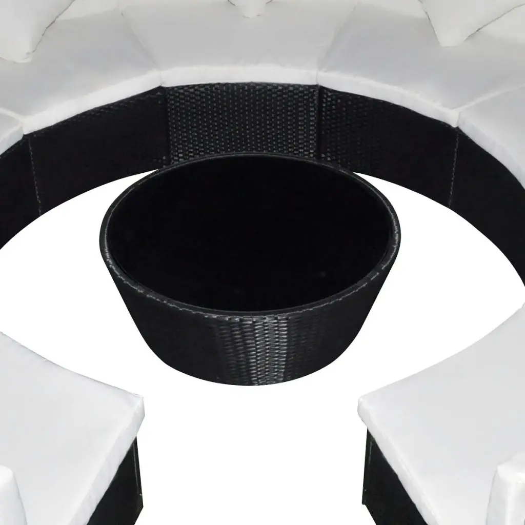 vidaXL 10 Piece Garden Lounge Set with Cushions Poly Rattan Black