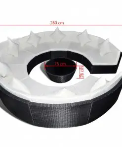 vidaXL 10 Piece Garden Lounge Set with Cushions Poly Rattan Black