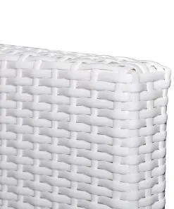 vidaXL 6 Piece Garden Lounge Set with Cushions Poly Rattan White