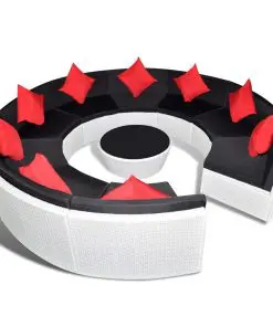 vidaXL 10 Piece Garden Lounge Set with Cushions Poly Rattan White