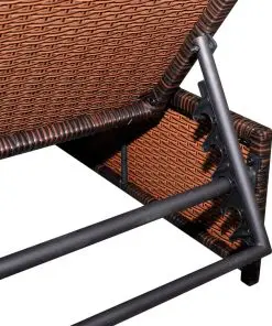 vidaXL Sun Loungers 2 pcs with Table Poly Rattan Brown