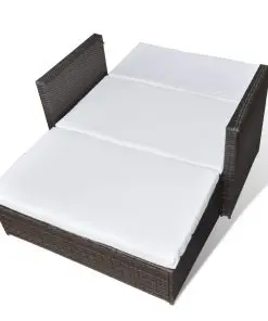 vidaXL Garden Sofa Poly Rattan Brown