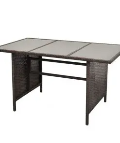 vidaXL 4 Piece Garden Lounge Set with Cushions Poly Rattan Brown