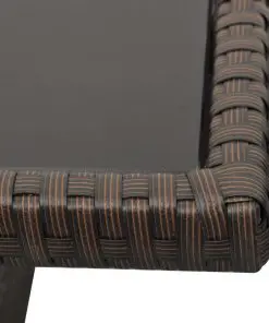 vidaXL 4 Piece Garden Lounge Set with Cushions Poly Rattan Brown