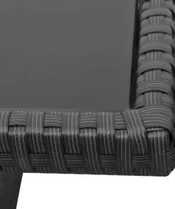 vidaXL 4 Piece Garden Lounge Set with Cushions Poly Rattan Black