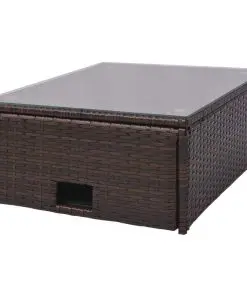 vidaXL 4 Piece Garden Lounge Set with Cushions Poly Rattan Brown