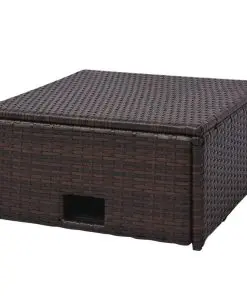 vidaXL 4 Piece Garden Lounge Set with Cushions Poly Rattan Brown