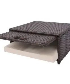 vidaXL 4 Piece Garden Lounge Set with Cushions Poly Rattan Brown