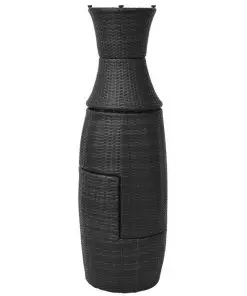 vidaXL 3 Piece Bistro Set with Cushions Poly Rattan Black