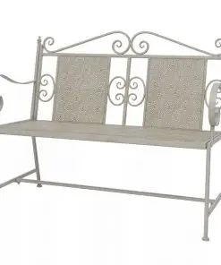 vidaXL Garden Bench 115 cm Steel Grey