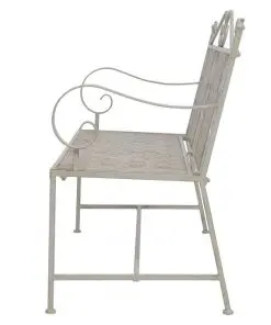 vidaXL Garden Bench 115 cm Steel Grey