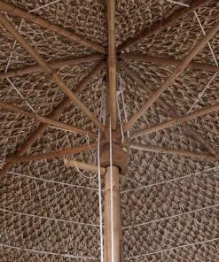 vidaXL Bamboo Parasol with Banana Leaf Roof 210 cm