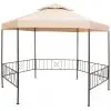 vidaXL Garden Marquee Gazebo Pavilion Tent Hexagonal Beige 323×265 cm
