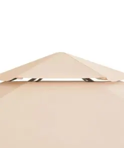 vidaXL Garden Marquee Gazebo Pavilion Tent Hexagonal Beige 323×265 cm