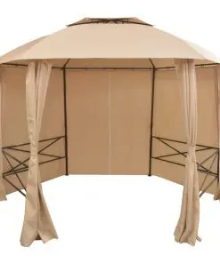 vidaXL Garden Marquee Pavilion Tent with Curtains Hexagonal 360×265 cm