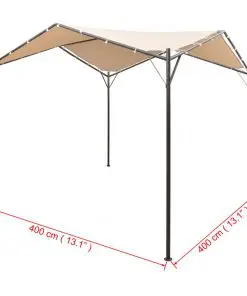 vidaXL Gazebo Pavilion Tent Canopy 4×4 m Steel Beige