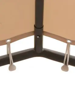 vidaXL Gazebo Pavilion Tent Canopy 3×3 m Steel Beige
