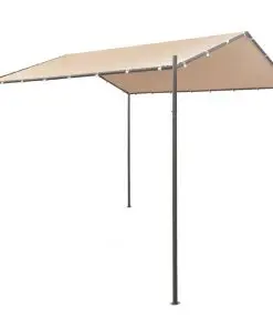 vidaXL Gazebo Pavilion Tent Canopy 3×3 m Steel Beige