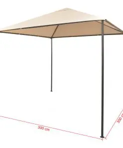 vidaXL Gazebo Pavilion Tent Canopy 3×3 m Steel Beige