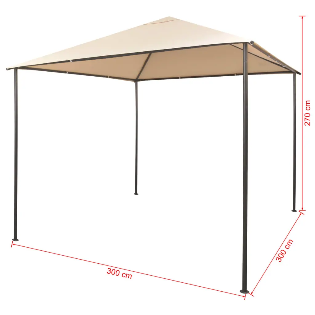 vidaXL Gazebo Pavilion Tent Canopy 3×3 m Steel Beige