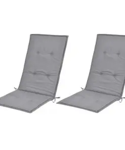 vidaXL Garden Chair Cushions 2 pcs Grey 120x50x3 cm