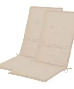 vidaXL Garden Chair Cushions 2 pcs Cream 120x50x3 cm