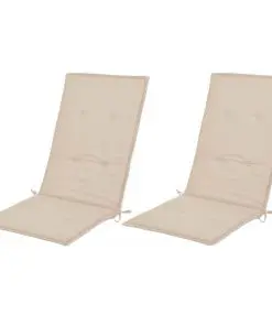 vidaXL Garden Chair Cushions 2 pcs Cream 120x50x3 cm