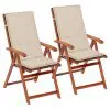 vidaXL Garden Chair Cushions 2 pcs Cream 120x50x3 cm