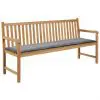 vidaXL Garden Bench Cushion Grey 180x50x3 cm