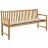 vidaXL Garden Bench Cushion Cream 180x50x3 cm